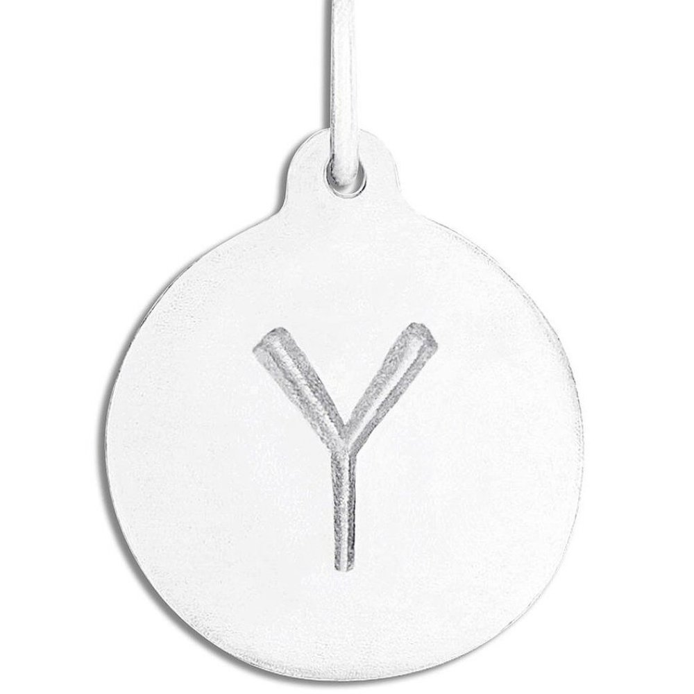 Helen Ficalora Sterling Silver Alphabet Initial Y Pendant/ Disk Charm